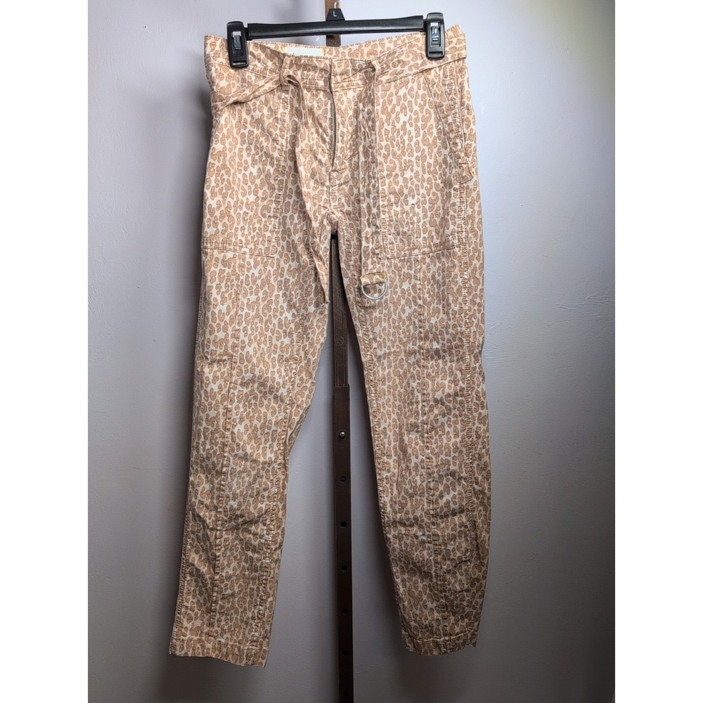 Anthropologie The Wanderer Leopard Print Utility Pants Size 26 Women's Beige